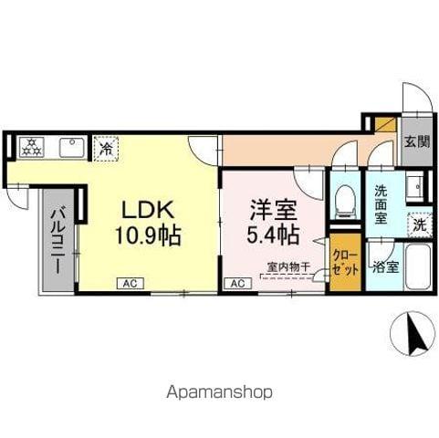 D-ZEST(1LDK/2階)の間取り写真