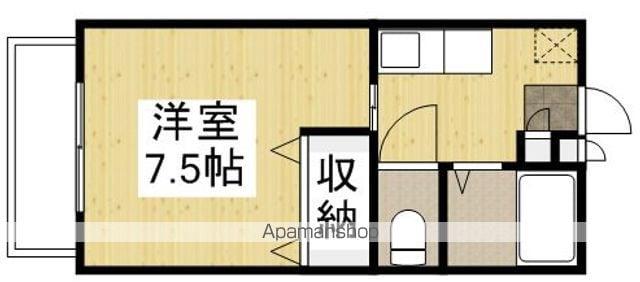 カーサ宮沖(1K/2階)の間取り写真