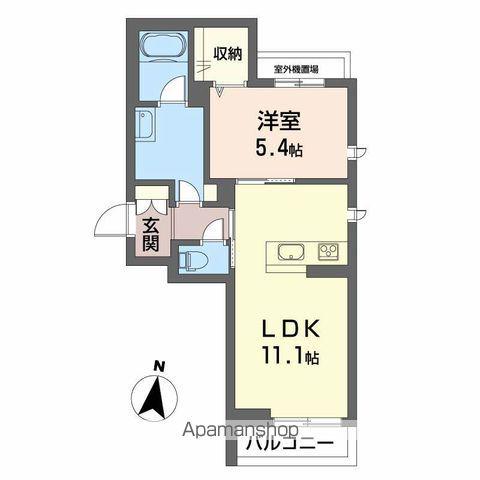 シャーメゾン ACE(1LDK/2階)の間取り写真