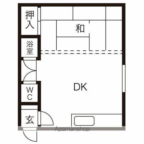 登竜荘(1DK/2階)の間取り写真