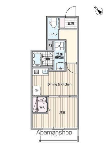 セミカ姉ヶ崎(1DK/3階)の間取り写真
