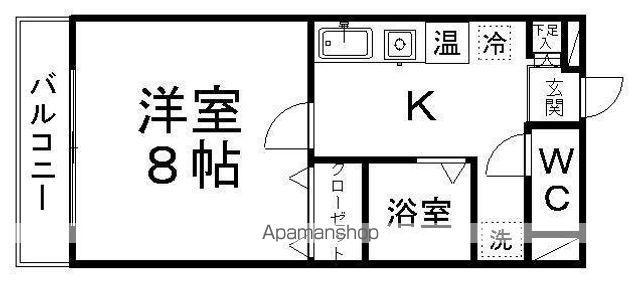 セクターズ荒巻 1号棟(1K/2階)の間取り写真