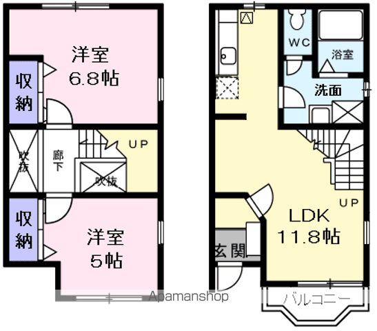 リヴィエール　ウエスト(2LDK)の間取り写真