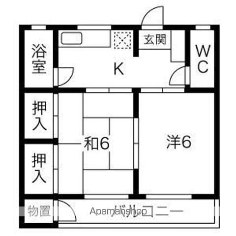 丸富アパート(2K/2階)の間取り写真
