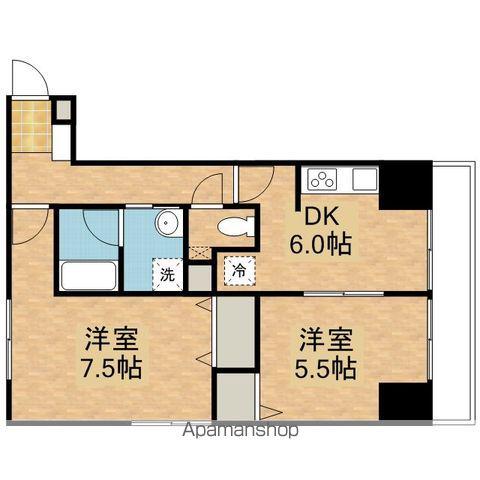 第2甚ビル(2DK/6階)の間取り写真