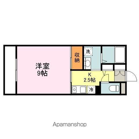 アルバ木之庄Ⅱ(1K/2階)の間取り写真