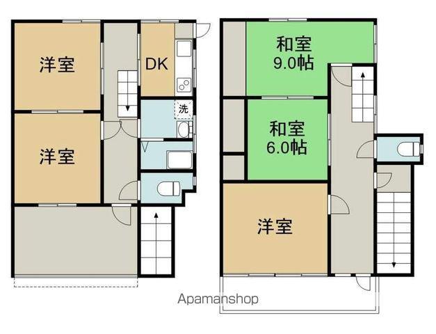 広島県安芸高田市 2階建 築54年(5DK)の間取り写真