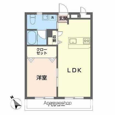 カーサウィル(1LDK/4階)の間取り写真