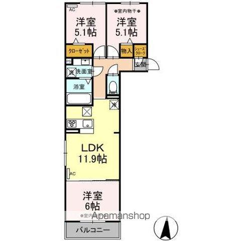 カノープス(3LDK/1階)の間取り写真
