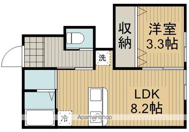 信越本線 亀田駅 徒歩15分 2階建 築9年(1LDK/1階)の間取り写真