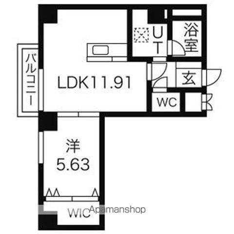 ソールタワー大通(1LDK/5階)の間取り写真