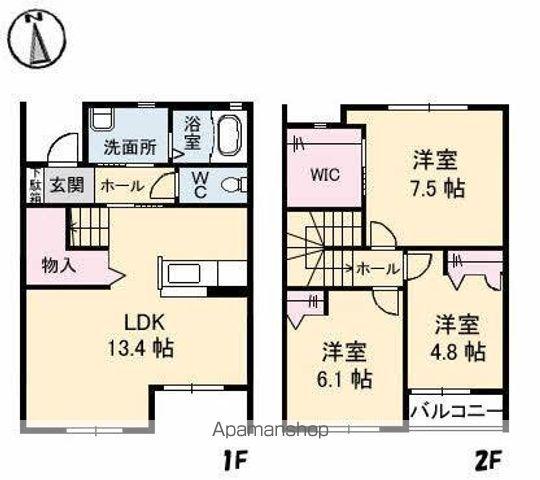 グランマスト林町 D棟(3LDK/1階)の間取り写真