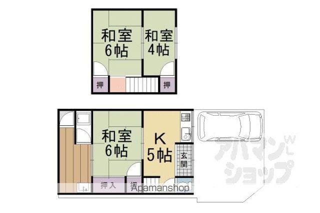 阪急電鉄京都線 桂駅 徒歩14分 2階建 築52年(3K)の間取り写真