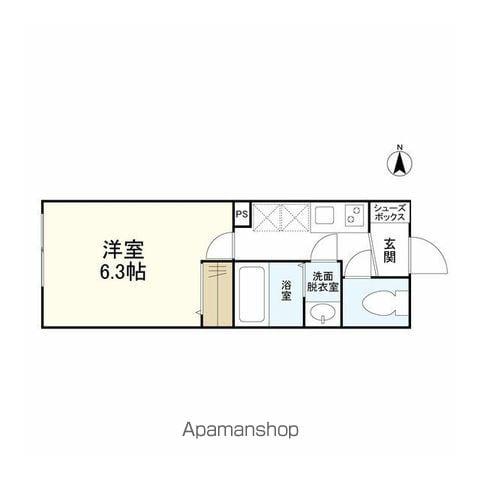 ウェルスクエアイズム下北沢(1K/2階)の間取り写真