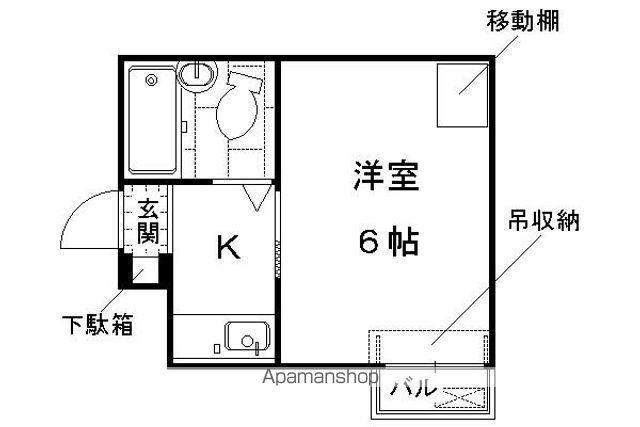ロイヤルレディーデンス山口(1K/2階)の間取り写真