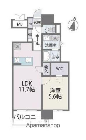 RJRプレシア百年橋(1LDK/10階)の間取り写真
