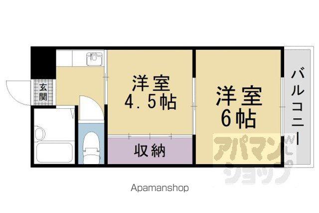 ブルーハイツ藤尾(2K/3階)の間取り写真
