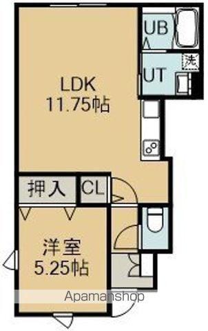 ROBUSTO(1LDK/1階)の間取り写真