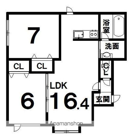 マリオーネⅠ(2LDK/2階)の間取り写真