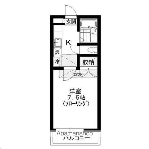 ラ・シャンブルクレールⅡ(1K/1階)の間取り写真