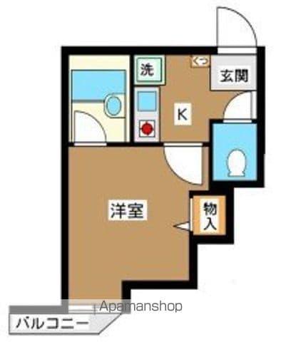 西郊ロッヂング(1K/1階)の間取り写真