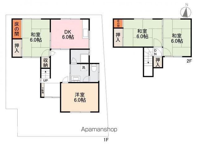 高松琴平電鉄長尾線 木太東口駅 徒歩10分 2階建 築46年(4DK)の間取り写真