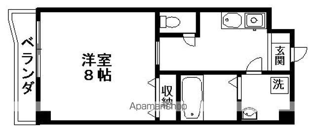 サン笠取(1K/3階)の間取り写真