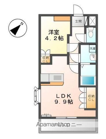 ヒールコートA&G(1LDK/1階)の間取り写真
