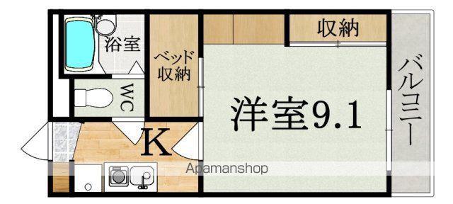 レオパレスシルフィード(1K/2階)の間取り写真