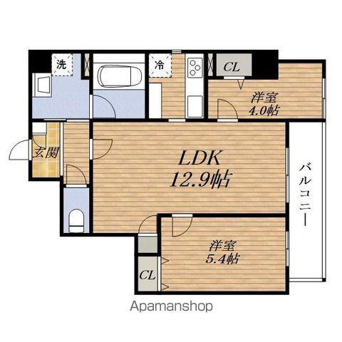 エタニティESAKA(2LDK/1階)の間取り写真