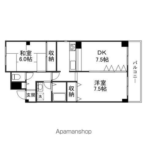 サイトビル(2DK/3階)の間取り写真