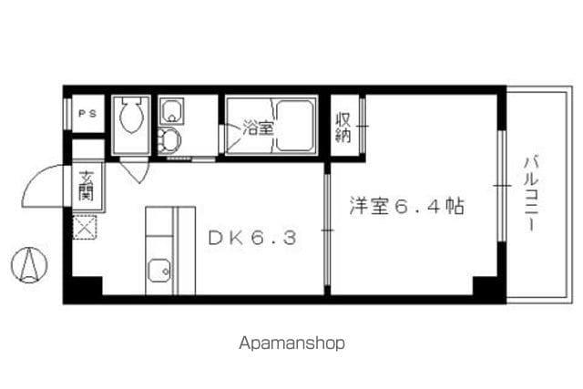 下京区西七条掛越町マンション(1DK/7階)の間取り写真