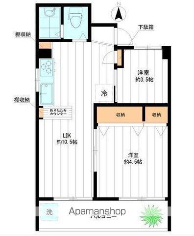 永谷タウンプラザ(2LDK/5階)の間取り写真