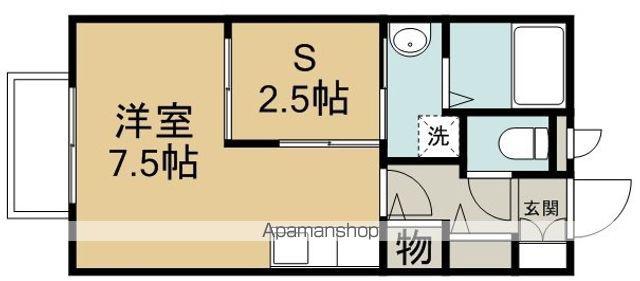 サンライズ(ワンルーム/1階)の間取り写真