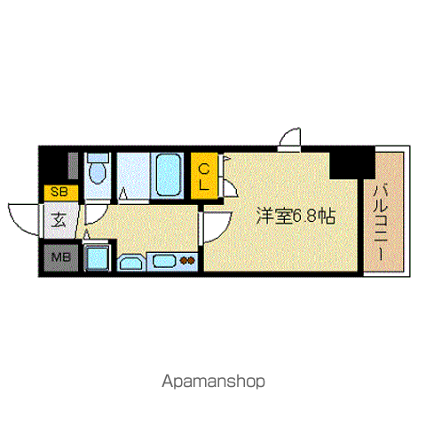 プレサンス千種駅前ネオステージ(1K/6階)の間取り写真