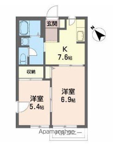 ヴェルデューラ・ NI-NO(2K/2階)の間取り写真