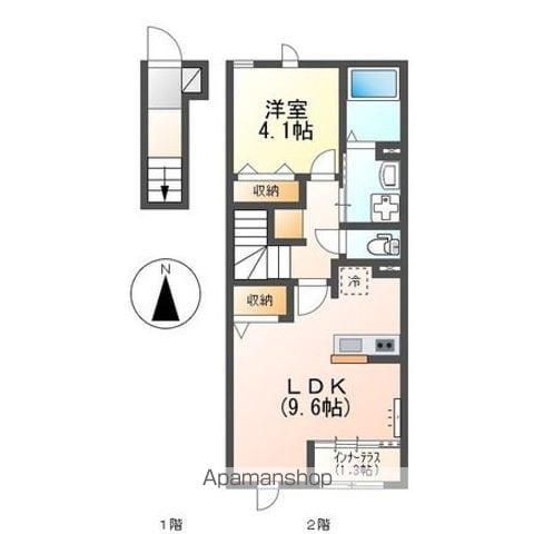 フォルトゥナ(1LDK/2階)の間取り写真