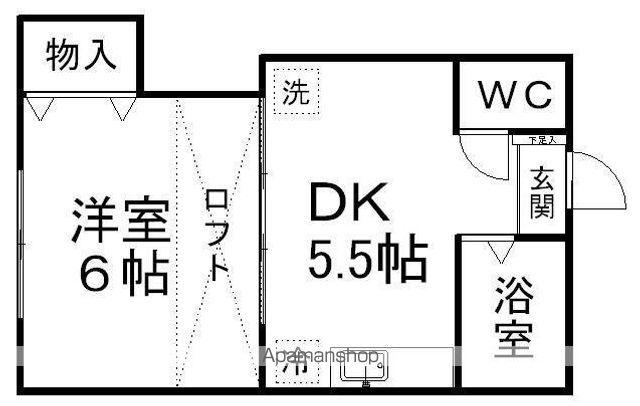 ロイヤルパレス青山(1DK/1階)の間取り写真