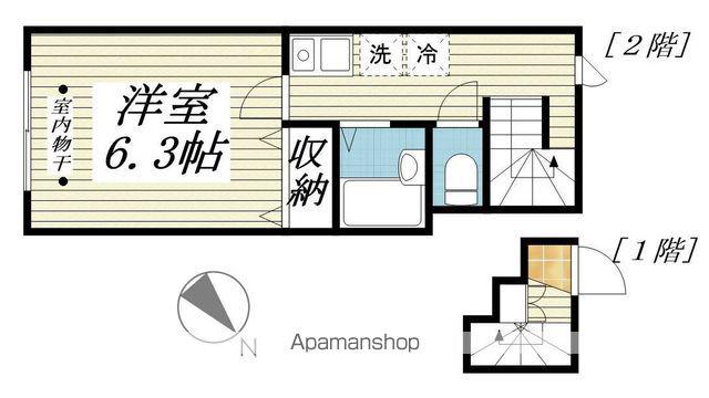 プラージュ知手A(1K/2階)の間取り写真