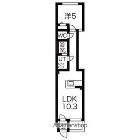 トレジャーキャッスル参番館(1LDK/1階)の間取り写真