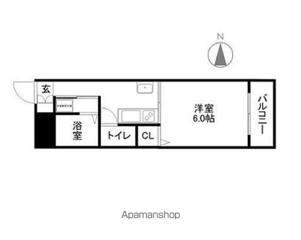 第六加藤ビル(1DK/5階)の間取り写真