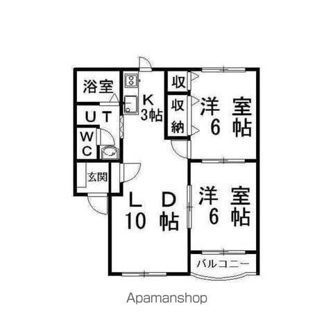プリオールブリエ(2LDK/1階)の間取り写真