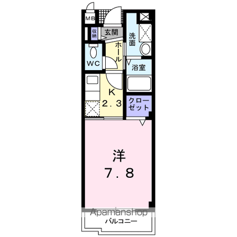ブローテ(1K/2階)の間取り写真