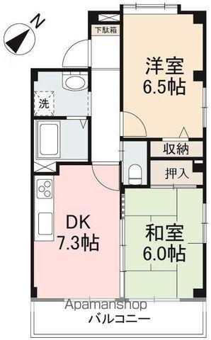 フォブール原リバージュ(2DK/2階)の間取り写真