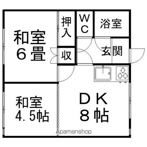 スカイコーポ(2DK/2階)の間取り写真