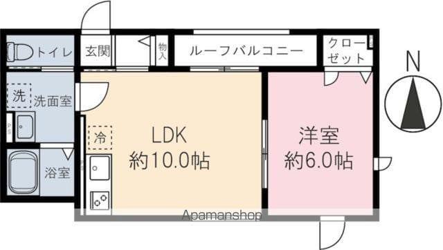 池袋本町1丁目パレス(1LDK/2階)の間取り写真