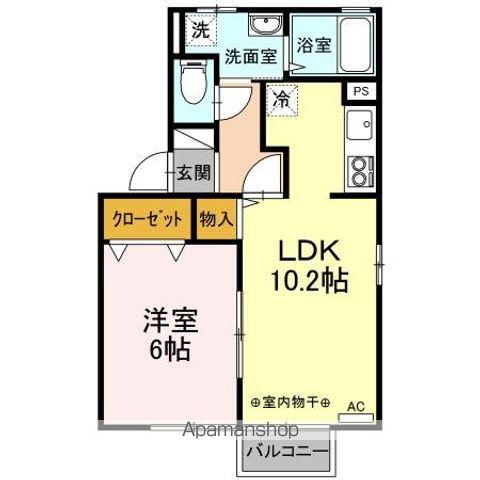 プチ・ヴィラージュD(1LDK/2階)の間取り写真