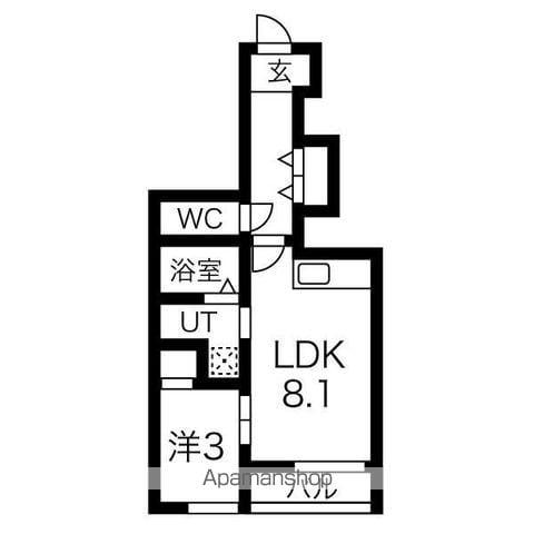 スカイヴィレッジ盛南Ⅱ(1LDK/1階)の間取り写真