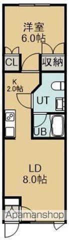 ORANGEぱれっと(1LDK/1階)の間取り写真