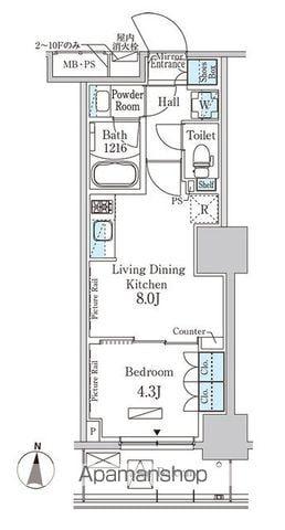 パークアクシス錦糸公園(1LDK/2階)の間取り写真